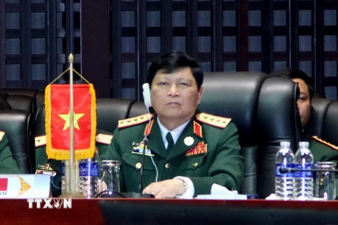 Bộ trưởng Quốc phòng, Đại tướng Ngô Xuân Lịch tại hội nghị. (Ảnh: Nguyễn Chiến/TTXVN)