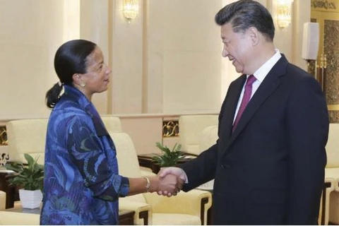 Chủ tịch Trung Quốc Tập Cận Bình và Cố vấn An ninh quốc gia Mỹ Susan Rice. (Nguồn: scmp.com)