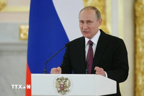 Tổng thống Vladimir Putin phát biểu tại Moskva ngày 27/7. (Nguồn: AFP/TTXVN)