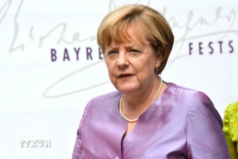 Thủ tướng Angela Merkel tại Liên hoan Bayreuth ở Bayreuth ngày 1/8. (Nguồn: EPA/TTXVN)