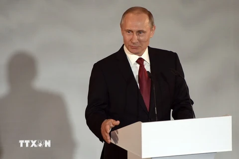 Tổng thống Nga Vladimir Putin phát biểu trong một hội nghị ở thủ đô Moskva ngày 21/7. (Nguồn: EPA/TTXVN)