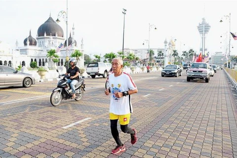 Ông Nasir bắt đầu chạy 500km từ nhà thờ Hồi giáo Zahir ngày 21/8. (Nguồn: Thestar.com.my)