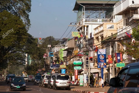 Đường phố ở Vientiane, Lào. (Nguồn: alamy.com)