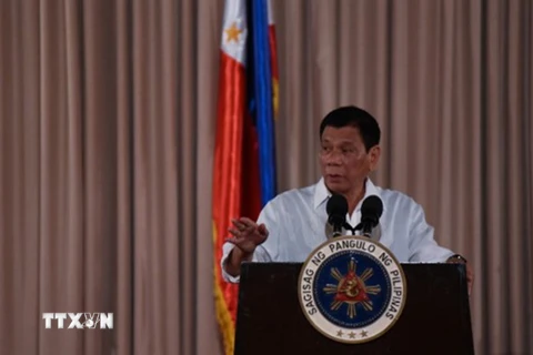 Tổng thống Philippines Rodrigo Duterte. (Nguồn: Anadolu Agency/AFP/TTXVN)