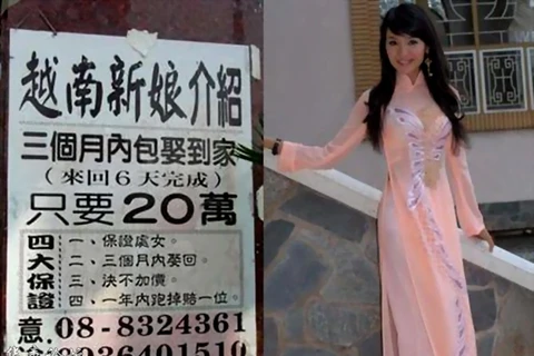 Một quảng cáo về dịch vụ mua cô dâu Việt