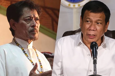Thủ lĩnh Nur Misuari và Tổng thống Philippines Rodrigo Duterte. (Nguồn: rappler.com)