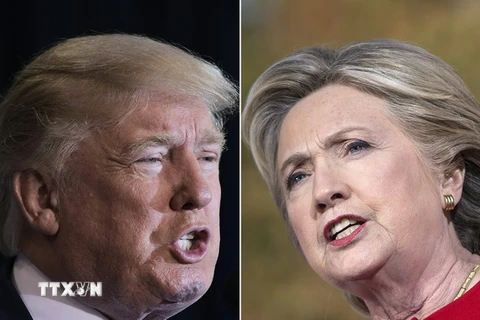 Ứng cử viên Tổng thống của đảng Cộng hòa Donald Trump (ảnh trái) và ứng viên đảng Dân chủ Hillary Clinton. (Nguồn: AFP/TTXVN)