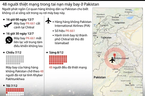 [Infographics] 48 người thiệt mạng trong vụ tai nạn máy bay Pakistan