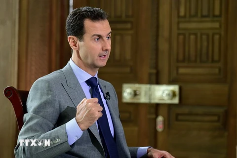 Tổng thống Syria Bashar al-Assad tại Damascus ngày 12/10. (Nguồn: EPA/TTXVN) 