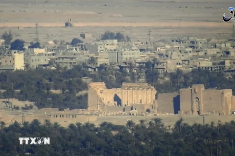 Toàn cảnh thành cổ Palmyra bị IS phá hủy ngày 11/12. (Nguồn: AP/TTXVN)