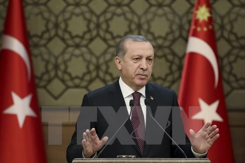Tổng thống Thổ Nhĩ Kỳ Recep Tayyip Erdogan. (Nguồn: AP/TTXVN)