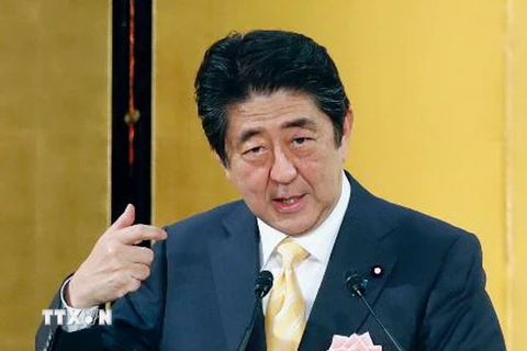 Thủ tướng Nhật Bản Shinzo Abe tại một sự kiện ở Tokyo ngày 5/1. (Nguồn: Kyodo/TTXVN)