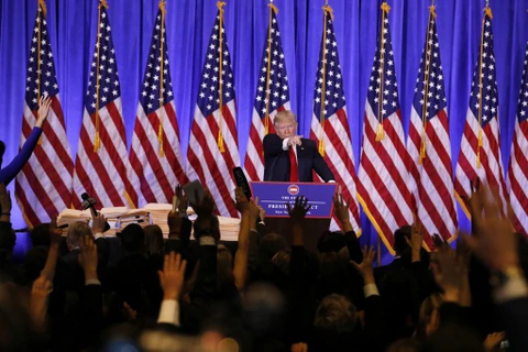 Tổng thống đắc cử Mỹ Donald Trump tại buổi họp báo. (Nguồn: Reuters)