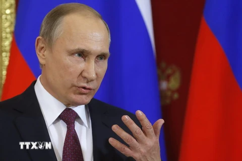 Tổng thống Nga Vladimir Putin tại cuộc họp báo ở Moskva ngày 17/1. (Nguồn: AFP/TTXVN)