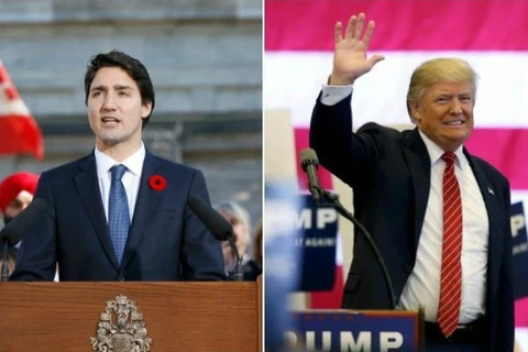 Thủ tướng Canada Justin Trudeau và Tổng thống Mỹ Donald Trump. (Nguồn: dnaindia.com)