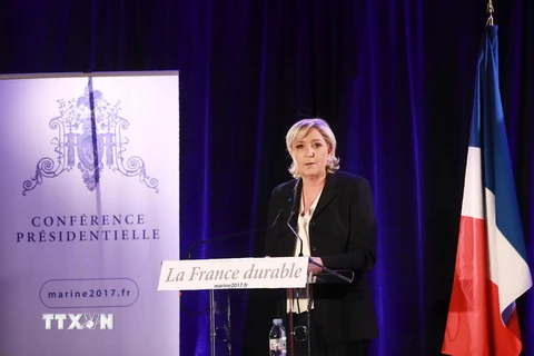 Ứng cử viên Marine Le Pen phát biểu tại một sự kiện ở Paris ngày 26/1. (Nguồn: AFP/TTXVN)