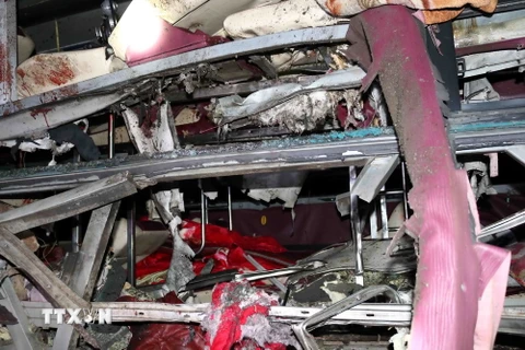 [Photo] Hiện trường vụ nổ xe khách kinh hoàng tại Bắc Ninh