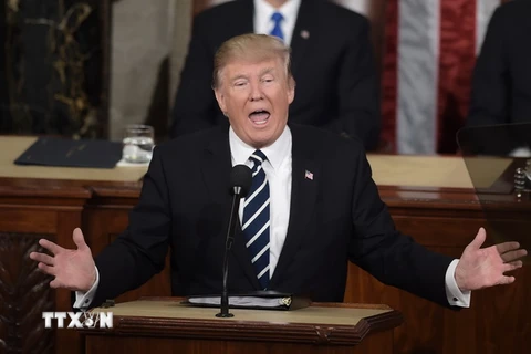 Tổng thống Mỹ Donald Trump phát biểu tại thủ đô Washington ngày 28/2. (Nguồn: AFP/TTXVN)