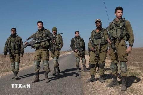 Binh sỹ Israel gác ở Cao nguyên Golan, vùng biên giới với Syria, ngày 27/11/2016. (Nguồn: THX/TTXVN)