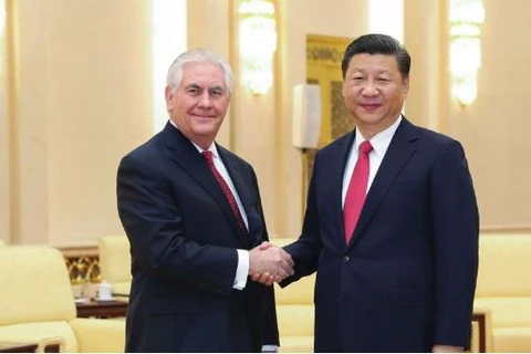Ngoại trưởng Mỹ Rex Tillerson và Chủ tịch Trung Quốc Tập Cận Bình. (Nguồn: scmp.com) 