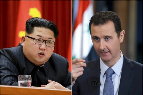 Nhà lãnh đạo Triều Tiên Kim Jong-un và Tổng thống Syria Bashar al-Assad. (Nguồn: breitbart.com)