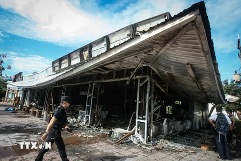 Hiện trường một vụ đánh bom ở Pattani, Thái Lan. (Nguồn: AFP/TTXVN)