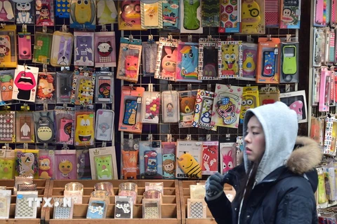 Hàng hóa được bày bán tại thủ đô Seoul. (Nguồn: AFP/TTXVN)