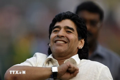 Cựu danh thủ bóng đá Diego Maradona. (Nguồn: AFP/TTXVN)