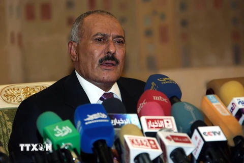 Cựu Tổng thống Yemen Ali Abdullah Saleh tại một sự kiện ở Sanaa. (Nguồn: AFP/TTXVN)