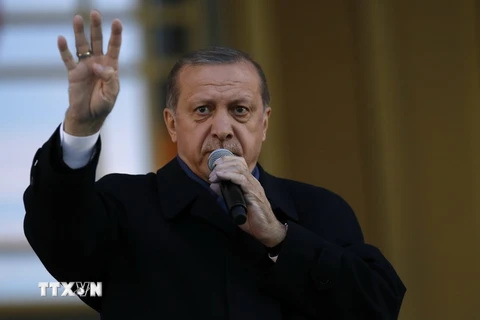 Tổng thống Thổ Nhĩ Kỳ Recep Tayyip Erdogan. (Nguồn: EPA/TTXVN)