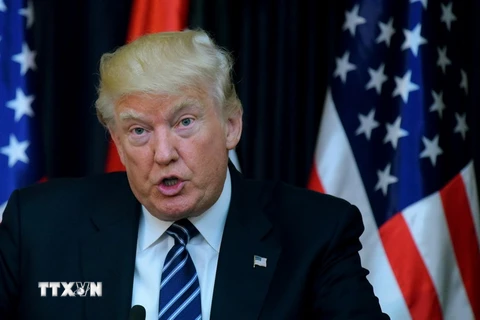 Tổng thống Mỹ Donald Trump trong cuộc họp báo tại thành phố Bờ Tây Bethlehem ngày 23/5. (Nguồn: AFP/TTXVN)