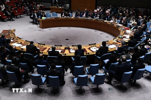 Một phiên họp của Hội đồng Bảo an Liên hợp quốc tại trụ sở ở New York, Mỹ ngày 28/4. (Nguồn: AFP/TTXVN)