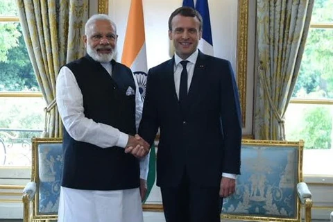 Thủ tướng Ấn Độ Narendra Modi và Tổng thống Pháp Emmanuel Macron. (Nguồn: ndtv.com)