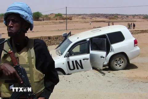 Binh sỹ gìn giữ hòa bình của Liên hợp quốc làm nhiệm vụ tại Mali ngày 14/7/2016. (Nguồn: AFP/TTXVN)