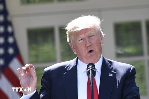Tổng thống Mỹ Donald Trump phát biểu tại một sự kiện ở Washington, DC ngày 1/6. (Nguồn: AFP/TTXVN)