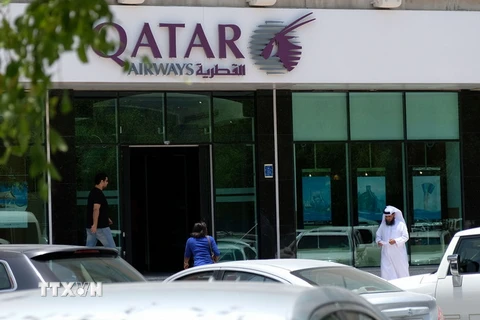 Trụ sở hãng hàng không Qatar Airways tại Doha, Qatar ngày 6/6. (Nguồn: THX/TTXVN)