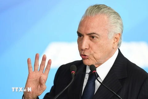 Tổng thống Brazil Michel Temer. (Nguồn: AFP/TTXVN)