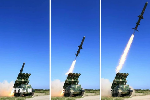 Một vụ thử tên lửa của Triều Tiên. (Nguồn: Yonhap/TTXVN)