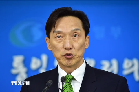 Người phát ngôn Bộ Thống nhất Hàn Quốc Lee Duk-haeng. (Nguồn: AFP/TTXVN)