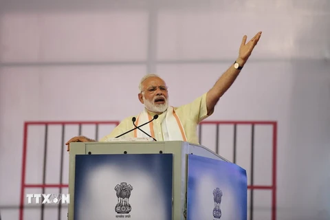 Thủ tướng Ấn Độ Narendra Modi phát biểu tại một sự kiện ở Ahmedabad ngày 29/6. (Nguồn: AFP/TTXVN)