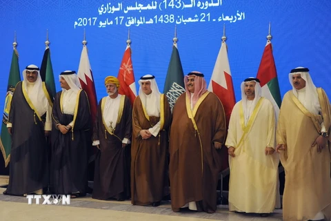 Ngoại trưởng các nước thành viên Hội đồng Hợp tác Vùng Vinh tham dự cuộc họp tại Riyadh, Saudi Arabia ngày 17/5. (Nguồn: AFP/TTXVN)