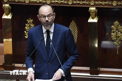 Thủ tướng Pháp Edouard Philippe trong bài phát biểu tại phiên họp Quốc hội ở thủ đô Paris ngày 4/7. (Nguồn: EPA/TTXVN)