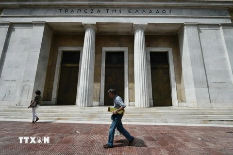 Ngân hàng Hy Lạp ở thủ đô Athens ngày 25/7. (Nguồn: AFP/TTXVN)