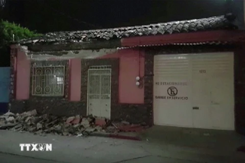 Cảnh đổ nát sau trận động đất ở Veracruz, Mexico ngày 8/9. (Nguồn: AFP/TTXVN) 