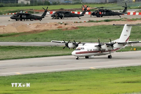 Máy bay của Mỹ tham gia cuộc tập trận chung Mỹ-Hàn Người bảo vệ Tự do Ulchi tại Pyeongtaek, Hàn Quốc ngày 21/8. (Nguồn: EPA/TTXVN)