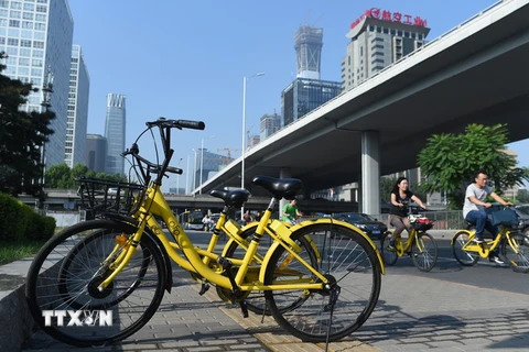 Một dịch vụ chia sẻ xe đạp tại thủ đô Bắc Kinh. (Nguồn: THX/TTXVN)