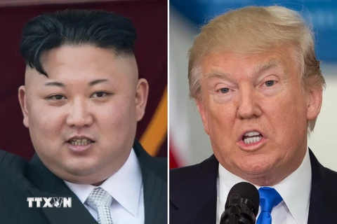 Tổng thống Mỹ Donald Trump (phải) và Nhà lãnh đạo Triều Tiên Kim Jong-Un (trái). (Nguồn: AFP/TTXVN)