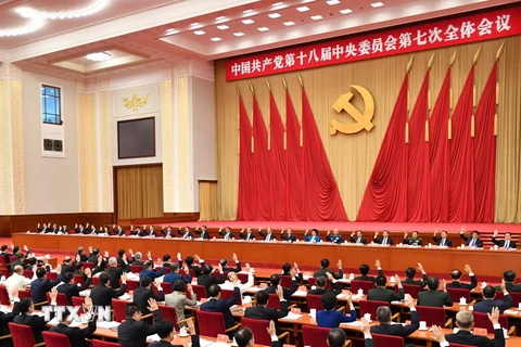 Toàn cảnh Hội nghị Trung ương 7 ở Bắc Kinh, ngày 14/10. (Nguồn: THX/TTXVN)