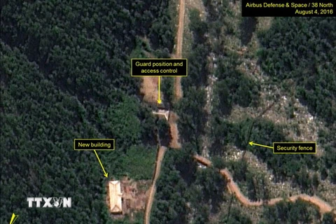 Bãi thử hạt nhân Punggye-ri của Triều Tiên ngày 4/8/2016. (Nguồn: 38 North/TTXVN)