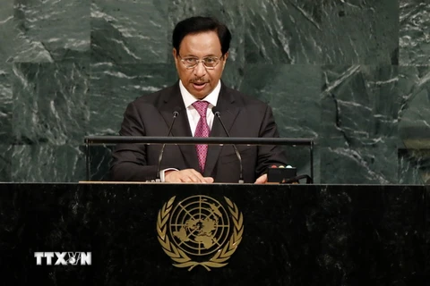 Thủ tướng Kuwait phát biểu tại khóa họp lần thứ 72 Đại hội đồng Liên hợp quốc ở New York, Mỹ ngày 20/9. (Nguồn: THX/TTXVN)